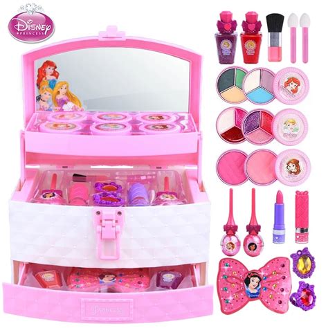 Disney Pink Princess Box Set Girls Princess Makeup Toy Children Pretend