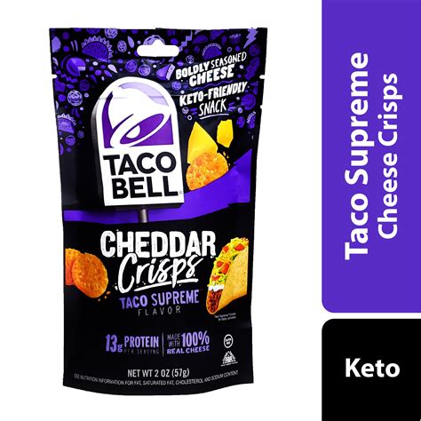 Taco Bell Keto Taco Supreme Cheddar Cheese Crisps 2oz