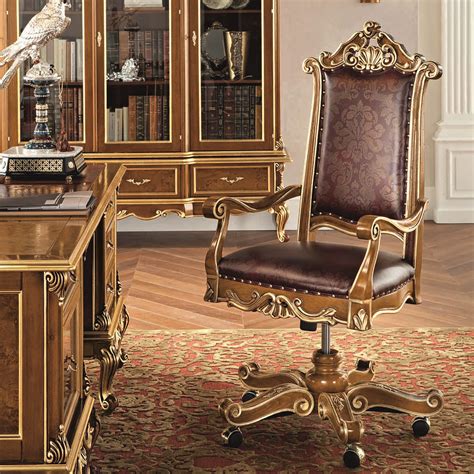 Classic Luxury Traditional Office Furniture Swivel Office Armchairs