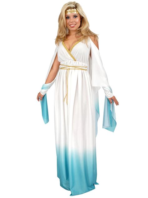 Greek Goddess White And Blue Adult Plus Costume
