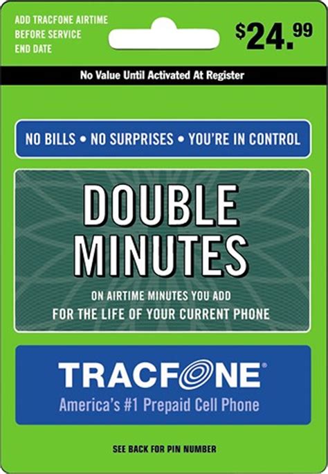 Unlimited carryover® of unused minutes, text, and data with active service*. TRACFONE Double Minutes Prepaid Wireless Airtime Card TRAC ...