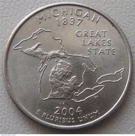 State Quarter 2004 P - Michigan, Quarter, 50 State Series (1999-2008) - United States of America ...