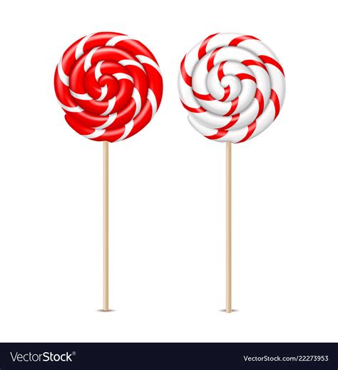 Swirl Lollipops Spiral Sucker Candy Set Royalty Free Vector