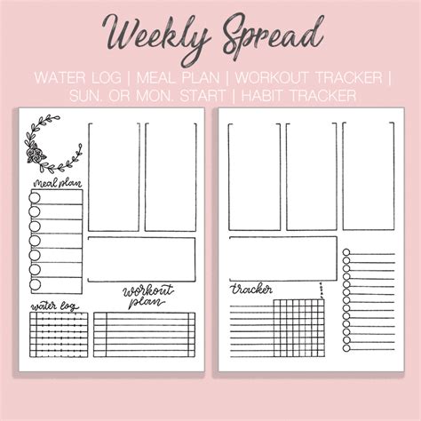 Awesome Free Bullet Journal Weekly Spread Printable The Petite Planner