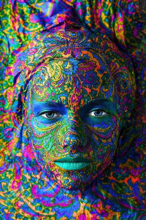 Face Colorful Painting Illustration Women Model Depth Of Field