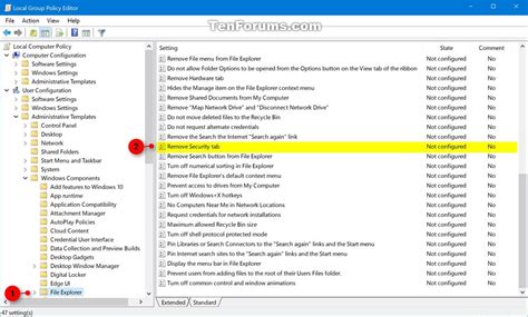 Remove Security Tab In Files And Folders Properties In Windows 10