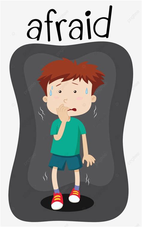 English Vocabulary Word Of Afraid Drawing Boy Preschool Vector Drawing Boy Preschool Png And