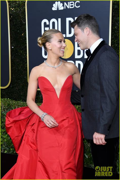 Scarlett Johansson Wows In Plunging Red Gown At Golden Globes