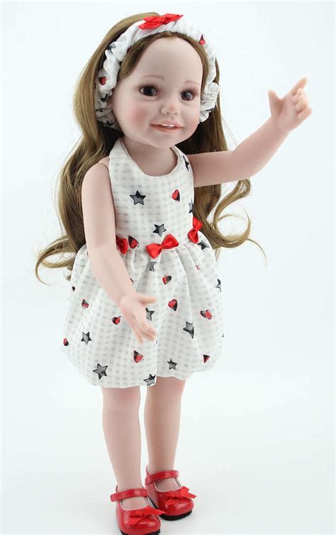 Lifelike American 18 Inch Baby Girl Doll Full Vinyl Body Reborn Dolls