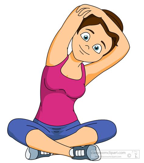 Fitness And Exercise Girl Doing Stretching Exersice Clipart 927