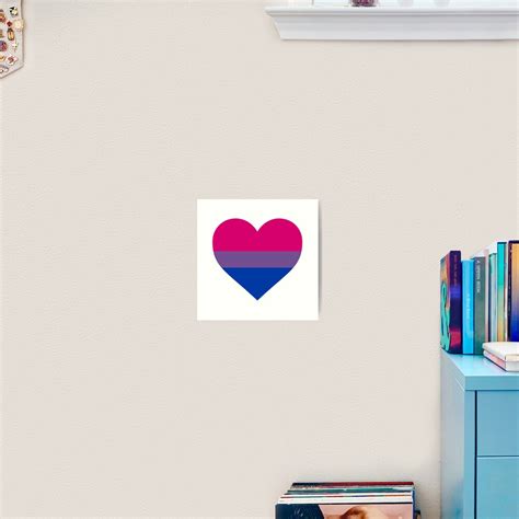 Bisexual Pride Flag Heart Shape Art Print By Seren0 Redbubble