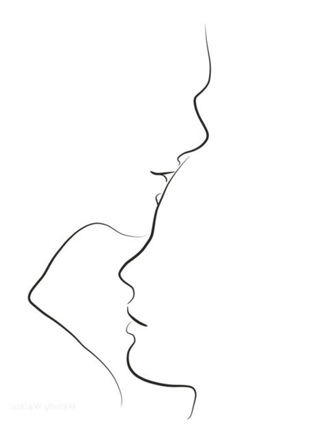 Impression Sur Toile Forehead Kiss Line Art Drawing Par Melody