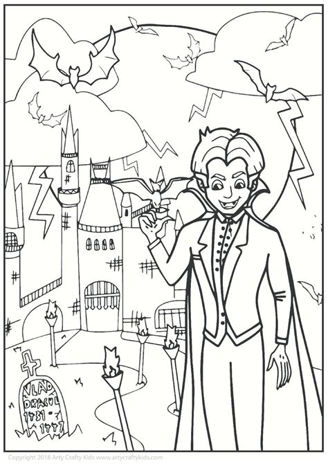 Vampire Colouring Page Arty Crafty Kids