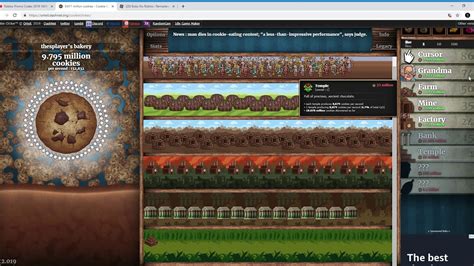 Cookie clicker gameplay in the millions - YouTube