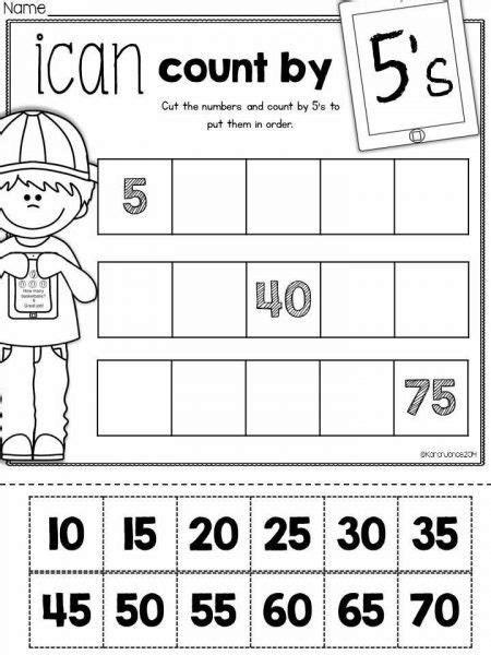 Count By 5 Worksheet School Counting By 5s Kindergarten Math