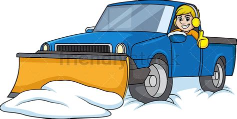 Man In Snow Plow Vehicle Cartoon Clipart Vector Friendlystock