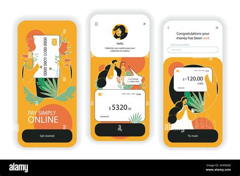 Online Payment Concept Onboarding Screens Ordering Goods On Store Page