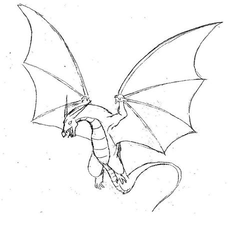 Easy dragon sketch dogsandmore info. simple dragon drawings with wings | Flying dragon by ...