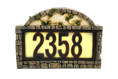Buy Natures Mark Solar Power Lighted House Numbers Address Sign Led