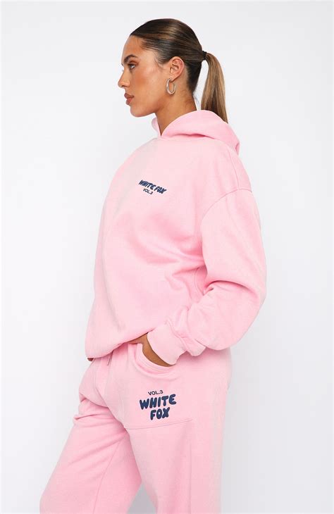 Offstage Hoodie Posy Pink White Fox Boutique