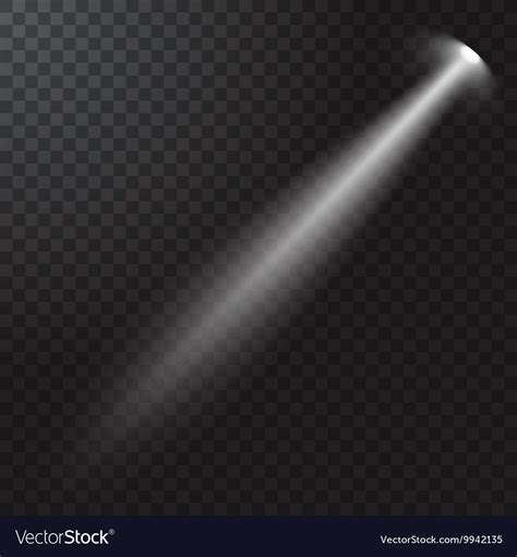 Realistic Beam Light On Transparent Background Vector Image