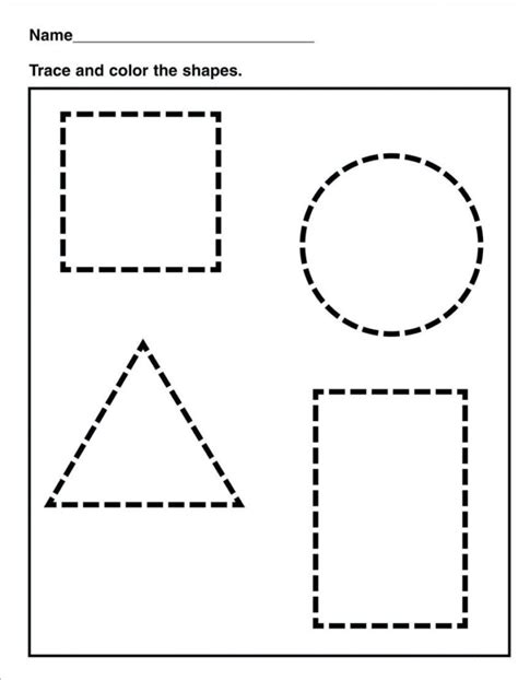 Coloring Shapes Worksheets Kindergarten Pdf Shape Identify — dbexcel.com