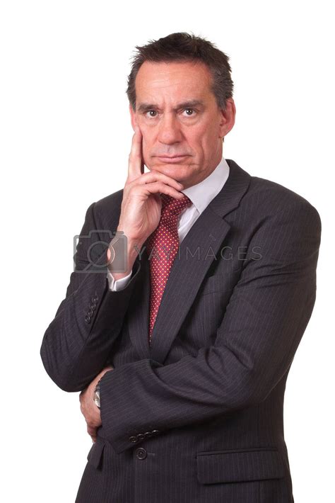 Frowning Angry Business Man In Suit With Hand To Face By Scheriton
