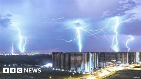 Singapore Lightning Storm Scary But Beautiful Images Captured Bbc News