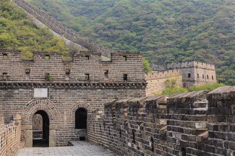 Entrance To Watchtower Of The Great Wall Architecture Stock Photos