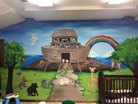 Noah S Ark Nursery Mural By Vintage Voisin Youtube