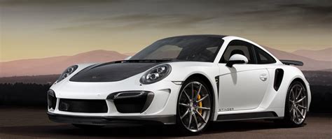 Download Wallpaper 2560x1080 Porsche 911 Turbo Stinger Gtr White