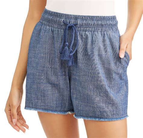 e women s linen shorts with drawstring waist
