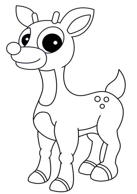 Rudolph The Red Nosed Reindeer Coloring Pages Reindeer Drawing