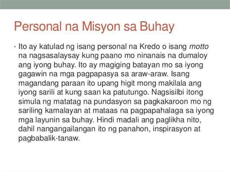 Isulat Ang Iyong Personal Na Pahayag Sa Misyon Sa Buhay Brainlyph