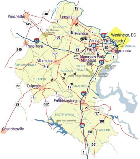 Northern Virginia Map With Cities Map