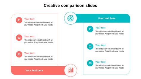 Creative Comparison Slides Template Design Two Node