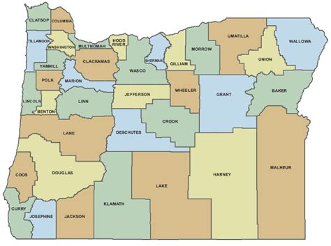 Online Maps: Oregon County Map