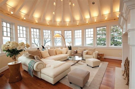 When a vaulted ceiling has a different pitch than the roof planes above, scissor trusses are produced. Aberdeen Creek: Semi-circular second-floor sunroom ...