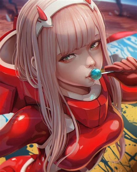 Zero Two Fan Art From Darling In The Franxx Rendered In Msassistant
