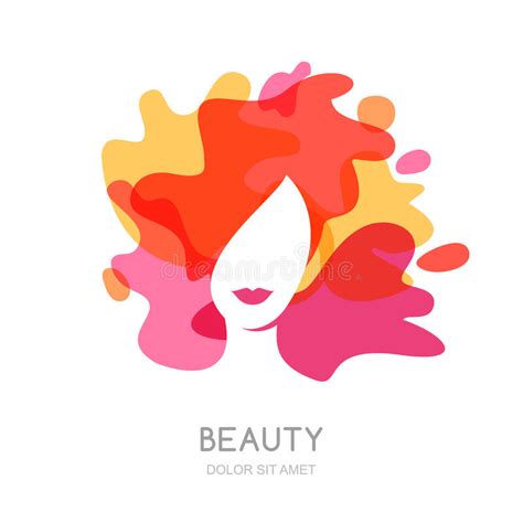 Beautiful Woman With Colorful Hair Stock Vector Image