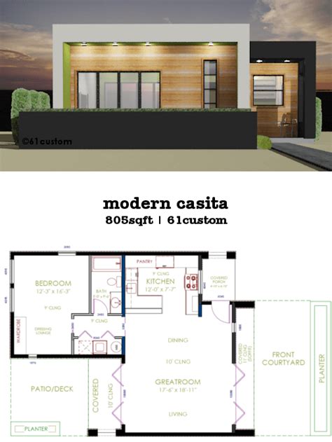 Modern Casita House Plan 61custom Modern Contemporary House Plans