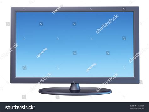 High Definition Plasma Lcd Tv Isolated On White Blue