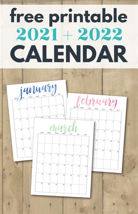 New 2021 And 2022 Monthly Calendar Printable Free Photos