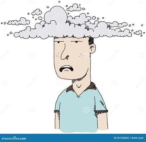 Brain Fog Cloud Man Stock Vector Illustration Of Cloud 251320032