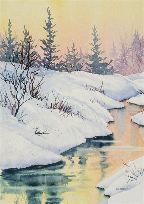 Alaska Gold By Teresa Ascone Winter Landscape Painting Landscape