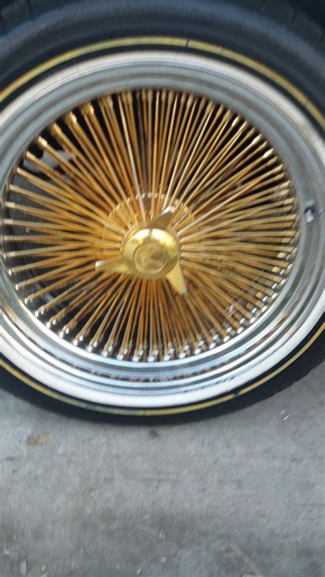 Gold Daytons And Vogues 22s 24k All Gold 150 Spokes Knock Off Fwd In