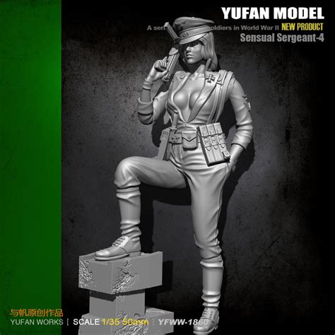 1 35 Wwii German Female Soldier Unpainted Model Kits Yufan Model Resin Garage Kit Yfww35 1860
