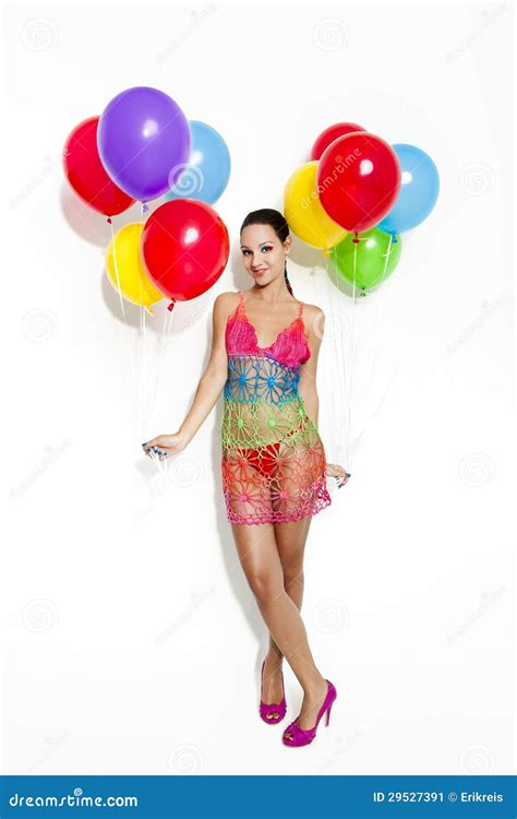 Fashion Woman With Ballons Stock Image Image Of Girl