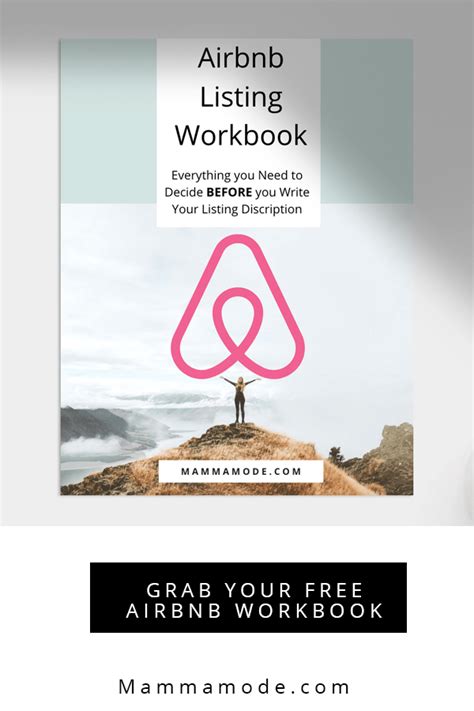 The Airbnb Listing Workbook Is Shown With An Image Of A Person Standing On Top
