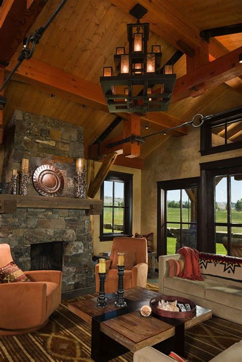 Mountain Timber Frame Home In Montana Offers A Warm Rustic Feel